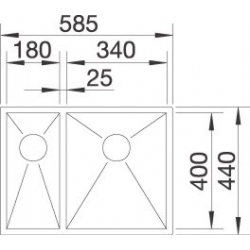 Zlewozmywak Blanco ZEROX-STYLE 340/180-IF bez korka aut. prawa komora 522 256
